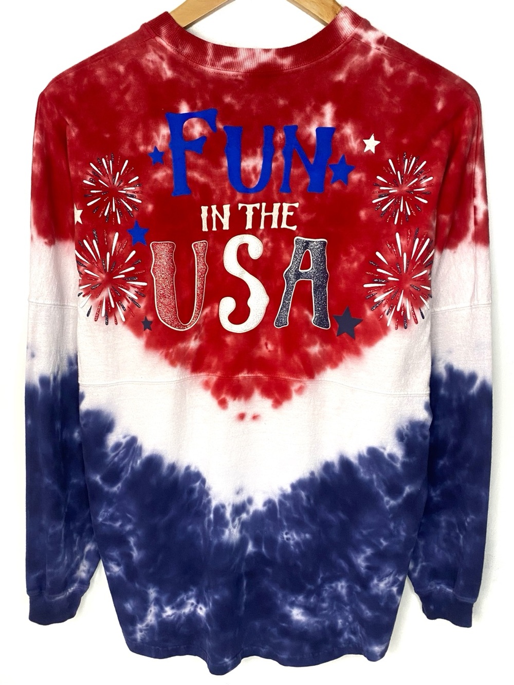 Disney Spirit Jersey Epcot Fun In The USA Tie Dye America Long Sleeve Shirt M